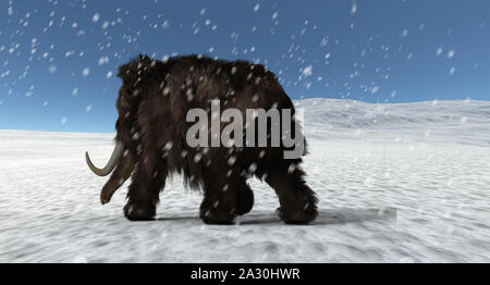 Estremamente realistiche e dettagliate ad alta risoluzione immagine 3D di un mammut Foto Stock