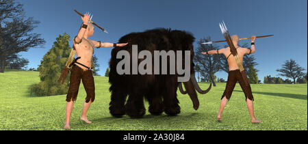 Mammoth estremamente realistiche e dettagliate ad alta risoluzione 3D image Foto Stock