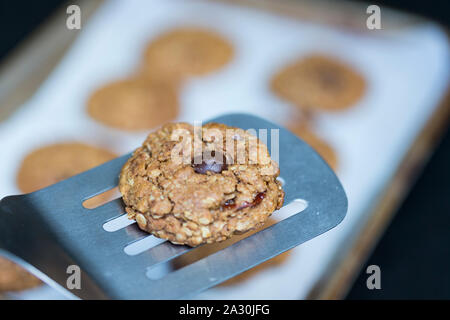 Fatti in casa biscotti di avena Foto Stock