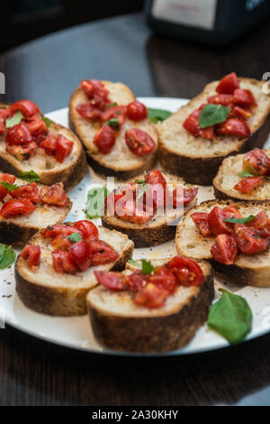 Italiano apetizer bruschetta Foto Stock