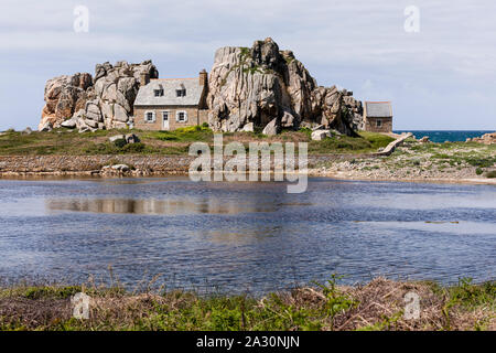 La Maison du Gouffre, Plougrescant, Côtes-d'Armor Bretagna, Francehouse Foto Stock