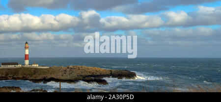 Buchan Ness faro in Boddam, Aberdeenshire, Scotland, Regno Unito Foto Stock