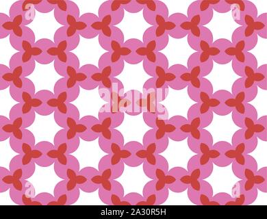 Vector seamless disegno geometrico. Sagomato in bianco, rosa e rosso. Illustrazione Vettoriale