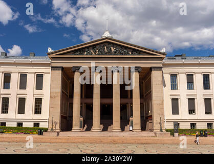 OSLO, Norvegia - Università di Oslo, campus centrale nella Facoltà di Giurisprudenza dell'edificio. su Karl Johans Gate Street. Foto Stock