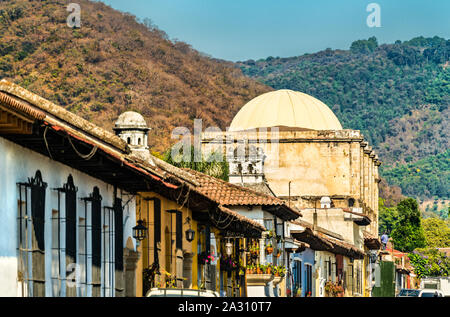 Case tradizionali in Antigua Guatemala Foto Stock