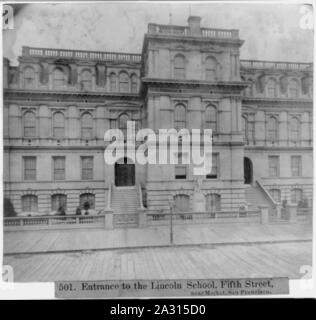 Ingresso alla Scuola di Lincoln, 5 strada vicino al Mercato di San Francisco Foto Stock