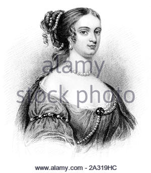 Rachel Wriothesley ritratto, Lady Russell, 1636 - 1723, era una nobildonna inglese, erede e autore, vintage illustrazione dal 1850 Foto Stock