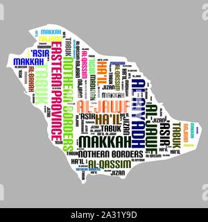 Mappa vettoriale di Arabia Saudita word cloud, eps vettore10 Illustrazione Vettoriale