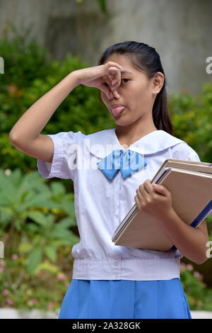 Filipina studente adolescente School girl e odore Foto Stock