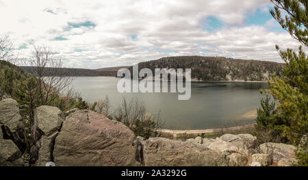 Vista panoramica di Devil's Lake, nel Wisconsin Foto Stock