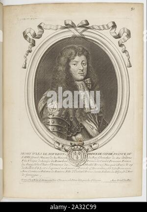 Estampes par Nicolas de Larmessin.f090.Henri Jules de Bourbon, il principe de Condé. Foto Stock