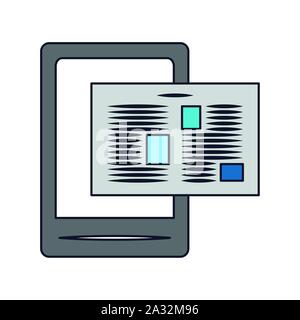 Smartphone e documenti icona isolato Illustrazione Vettoriale