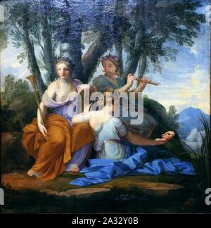 Eustache Le Sueur - Le Muse Clio, Euterpe e Thalia (1652-55). Foto Stock