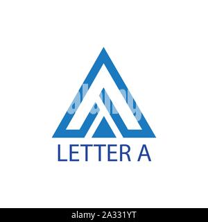 Lettera blu un logo di linea-vettore. Illustrazione Vettoriale