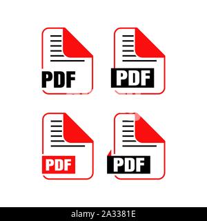 Semplice piatto scarica il file pdf icona logo vettoriale illustrazione isolati su sfondo bianco. Scaricare il pdf. Scaricare il pdf icona. Illustrazione Vettoriale