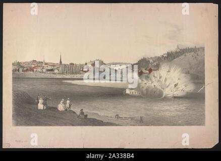 Esplosione di Alfred Thomas a Easton PA. 6 marzo 1860 Foto Stock