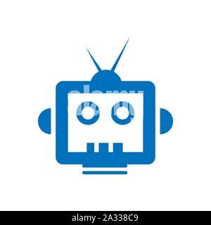 Creative robot TV logo design vettore illustrazione creative concept Illustrazione Vettoriale