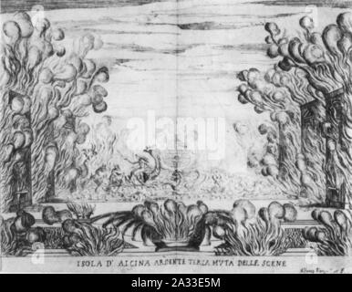 F. Caccini - La liberazione di Ruggiero - Scena 3. Foto Stock