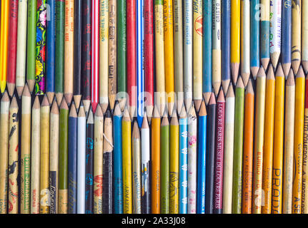 Antique matite colorate Foto Stock