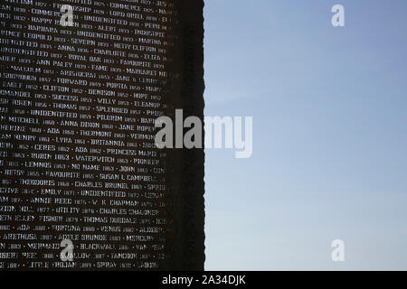 Naufragio Memorial sul lungomare, Cleveleys, Nr Blackpool, costa di Fylde, Regno Unito. Foto Stock