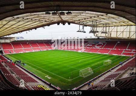 Middlesbrough, Regno Unito. 05 ott 2019.Middlesbrough, Regno Unito. 5 Ottobre, 2019. durante la International amichevole tra Inghilterra donne e Brasile le donne al Riverside Stadium, Middlesbrough sabato 5 ottobre 2019.( Credito: Iam masterizzare | MI News) La fotografia può essere utilizzata solo per il giornale e/o rivista scopi editoriali, è richiesta una licenza per uso commerciale Credito: MI News & Sport /Alamy Live News Foto Stock