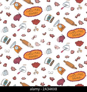 Seamless con motivo ornamentale decorativo nero e oro baubles disegnati a mano look retrò- per avvolgere carta Illustrazione Vettoriale