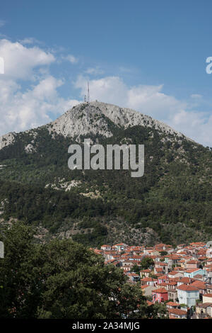 Agiasos, Monte Olimpo, Lesbo, Grecia. Foto Stock