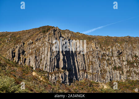 La via per il monte hallasan, Jeju Island, la Corea del Sud. Foto Stock