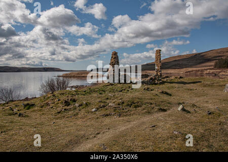 Finlaggan, sede del signore delle isole e Clan Donald, Isle of Islay, Ebridi Interne, Scozia Foto Stock