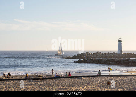 Twin Lakes State Beach. Santa Cruz, in California, Stati Uniti d'America. Foto Stock