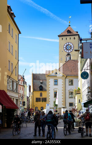 Regensburg: Vecchio Municipio, sito di Immerwährender Reichstag (Dieta imperiale, licenza perpetua la dieta di Ratisbona) in Oberpfalz, Alto Palatinato, Bayern, Bava Foto Stock