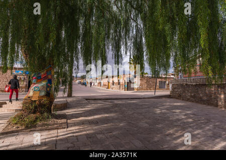Città di Toconao, una piccola città nel deserto, Región de Antofagasta, San Pedro de Atacama deserto di Atacama, Cile, America Latina Foto Stock