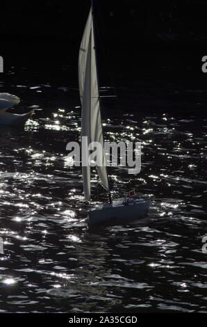 Modello Yachting sulla nave di Exeter Canal. Devon, Regno Unito. Foto Stock