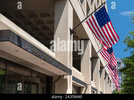 L'J Edgar Hoover L'edificio del FBI, Pennsylvania Avenue a Washington DC, Stati Uniti d'America Foto Stock