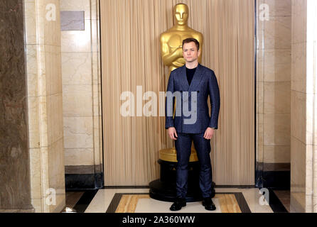 Taron Egerton frequentare l'Accademia delle Arti e delle scienze cinematografiche nuovi Membri Parte 2019 tenutasi presso la Freemasons Hall di Londra. Foto Stock