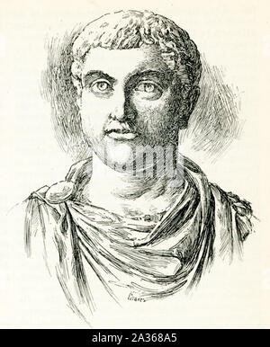 Questo 1897 è il disegno di un busto di Elagabalus che è la casa dei musei Capitolini di Roma. Elagabalus, noto anche come Elagabalo, fu imperatore romano da 218 a 222. Un membro della dinastia Severan, egli è stato siriano, il secondo figlio di Julia Soaemias e Sisto Varius Marcello. Nella prima giovinezza ha servito Dio Elagabalus come un sacerdote di Emesa, una città nell'attuale Siria occidentale. Foto Stock