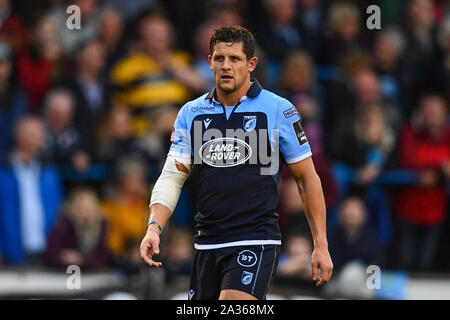 Cardiff, Galles, UK. 5 ottobre 2019. Guinness PRO14, Cardiff Blues v Edinburgh Rugby : Lloyd Williams di Cardiff Blues Credito: Craig Thomas/News immagini Credito: News immagini /Alamy Live News Foto Stock