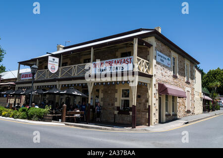 Il tedesco Arms Hotel nel vecchio pioniere tedesco città di Hahndorf nella campagna viticola Adelaide Hills, alcuni 25km dalla città di Adelaide nel South Australia Foto Stock