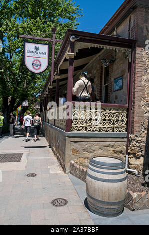 Il tedesco Arms Hotel nel vecchio pioniere tedesco città di Hahndorf nella campagna viticola Adelaide Hills, alcuni 25km dalla città di Adelaide nel South Australia Foto Stock