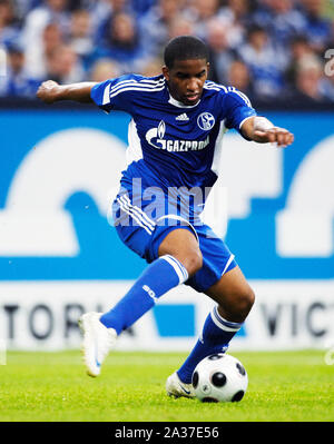 Veltins Arena Gelsenkirchen Germania 19.7.2008, calcio: international club friendly, Schalke 04 (S04, blu) vs Rangers FC (RFC, bianco); Jefferson FARFAN (S04) Foto Stock