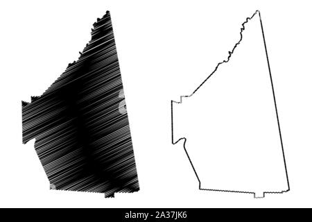 La contea di Cherokee, Alabama (contee in Alabama, Stati Uniti d'America,USA, Stati Uniti, US) mappa illustrazione vettoriale, scribble schizzo Cherokee mappa Illustrazione Vettoriale