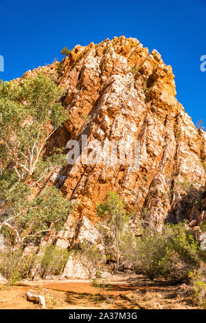 Jessie Gap in East MacDonnell Ranges, situata ad est di Alice Springs in Australia centrale. Foto Stock