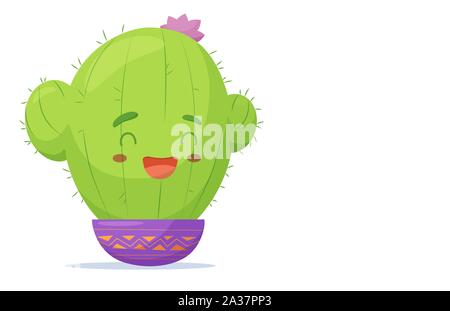 Cartoon carino Cactus ragazza. Illustrazione Vettoriale eps. Illustrazione Vettoriale