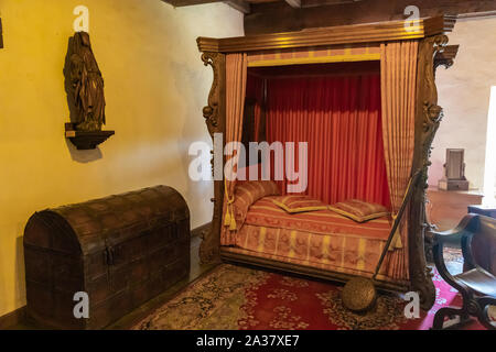 Interno di una camera a Vianden castello, vianden, Lussemburgo Foto Stock