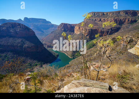 Escursionismo il sentiero di leopard nel blyde river canyon - Mpumalanga in Sudafrica Foto Stock