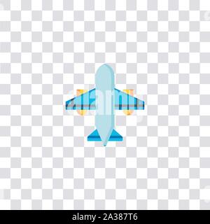 Icona aereo simbolo e segno. aereo icona di colore per la progettazione del sito web e mobile app sviluppo. Semplice elemento dalla collezione di viaggi isolati su bl Illustrazione Vettoriale