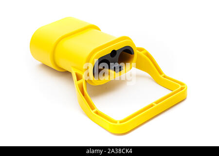 Batteria elettrica connettore per il carrello elevatore a forche o del carrello isolato su sfondo bianco Foto Stock