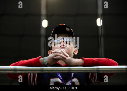 Chicago Bears tifosi durante la NFL International Series corrispondono a Tottenham Hotspur Stadium, Londra. Foto Stock