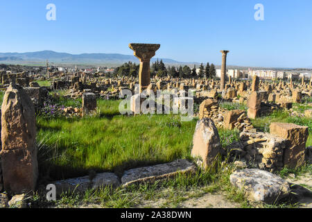 L antica città romana di Timgad in Batna, Algeria, costruito intorno al 100 AC Foto Stock