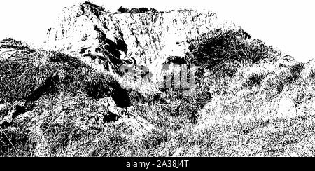 Abilmente e ornati in immagine di un bellissimo paesaggio nei colori bianco e nero ottica Foto Stock